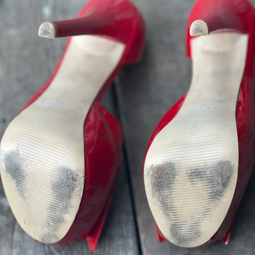 Steve Madden red bow heels